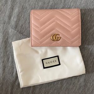 Gucci pink marmont compact wallet